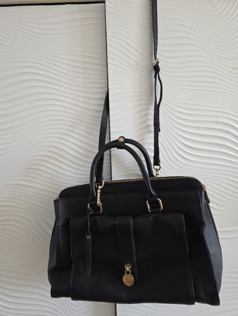 Schwarze Leder Handtasche Paul Costelloe, top Zustand!