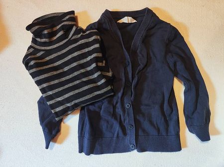 Langarmshirt und Strickjacke Gr.110/116