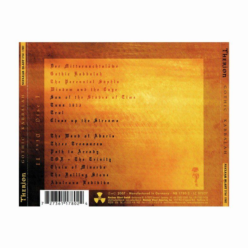 CD: THERION - Gothic Kabbala - Digipack, Doppel-Album – Nuovo (secondo la descrizione) da Biberist venduto da Beaver58 1