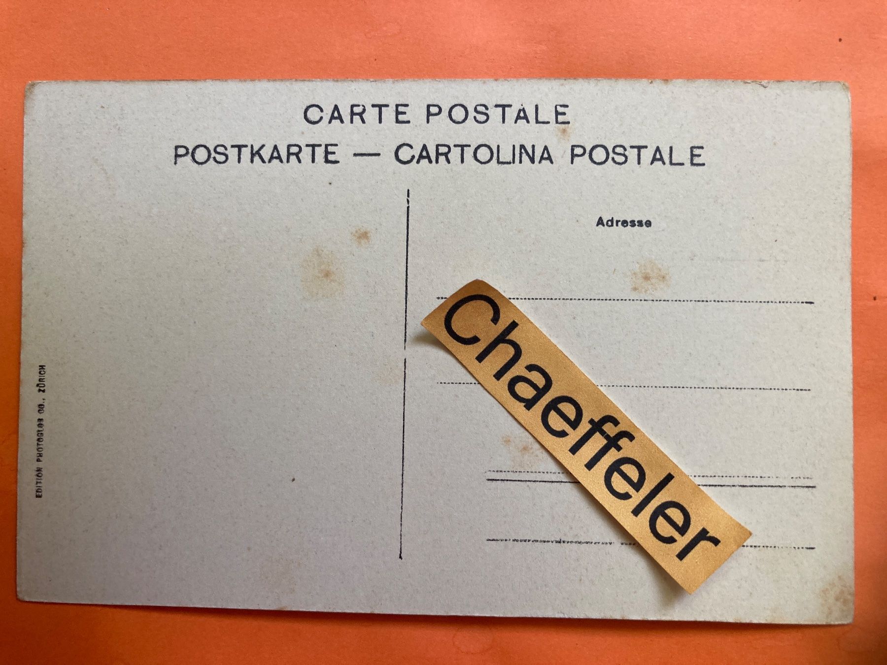 Cartoline postali: 9555 Spiez – Usato da Zürich venduto da Chaeffeler 1