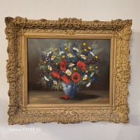 Tableau Ancien – Huile sur Toile – Bouquet de Fleurs