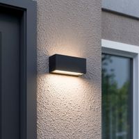 Lucande Aussenwandleuchte Bente, Anthrazit, Aluminium, Neu