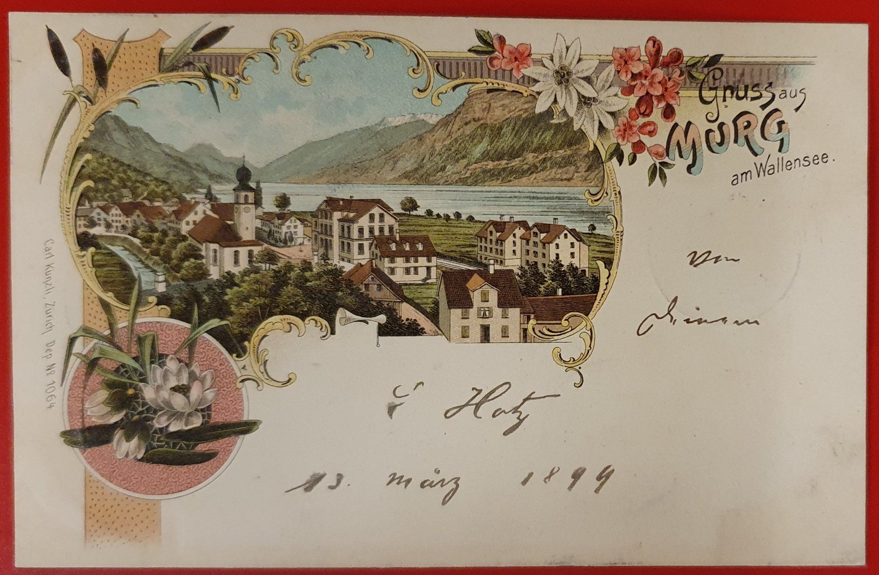 Cartoline postali: Gruss aus Murg 1899 – Usato da Kreuzlingen venduto da Rschweiz1