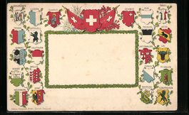 Präge-Lithographie Zug, Wappen von Base