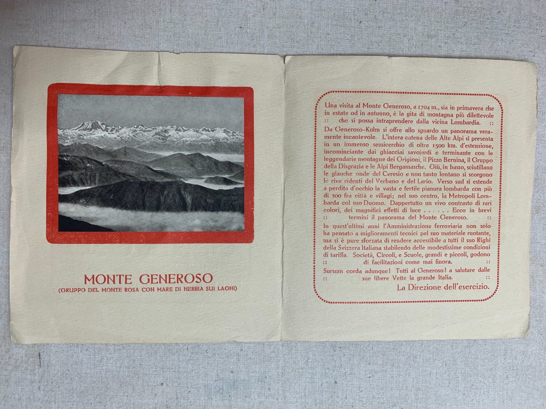 Cartes postales: Ticino - Monte Generoso - Listino prezzi. – D'occasion à Sorengo par 74in 1