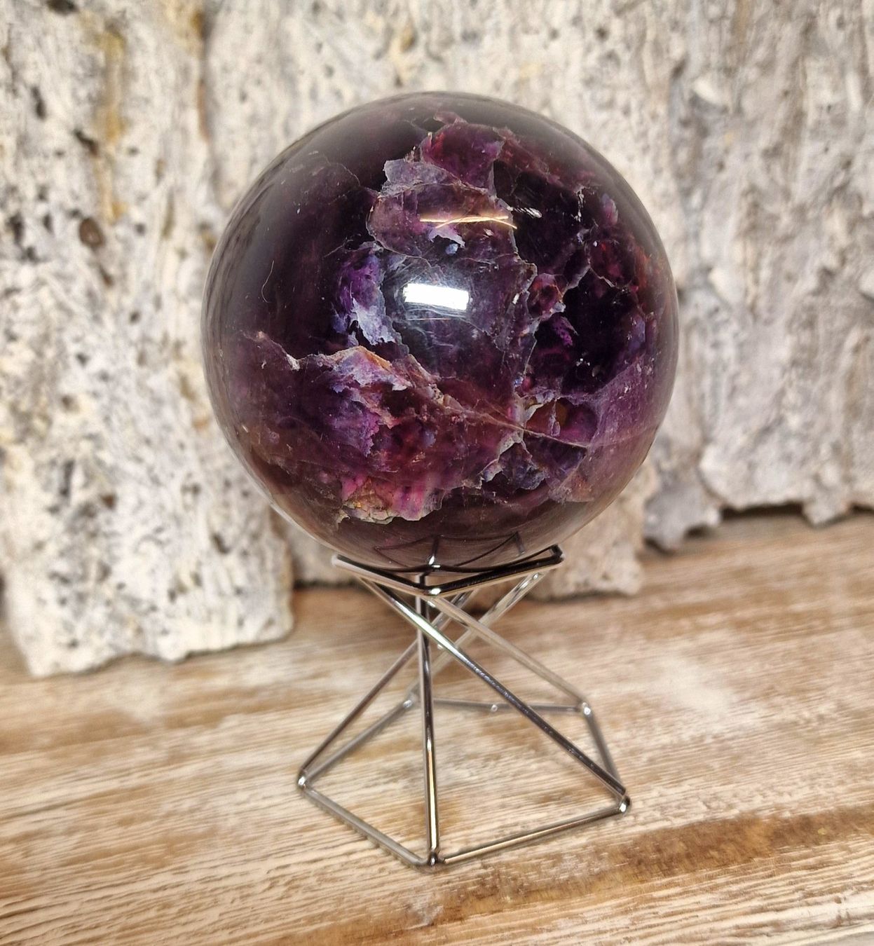 Mineralien & Heilsteine: Top Lila Fluorit Kugel 74mm 685g – Neu (gemäss Beschreibung) aus Matzingen von Shay_Crystalz 2