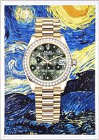 Death NYC Ed Pop Art Druck " Van Gogh Night Diamond Rolex