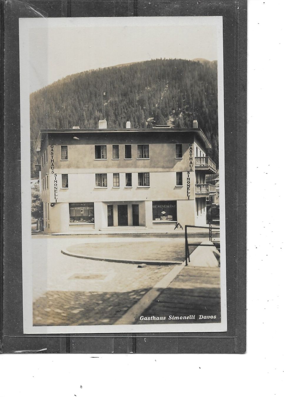 Cartoline postali: GR Davos Gasthaus Simonelli – Usato da Schocherswil venduto da Wilare