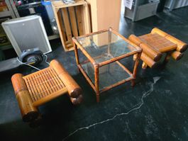 Vintage Bambus Möbel-Set (3-teilig)