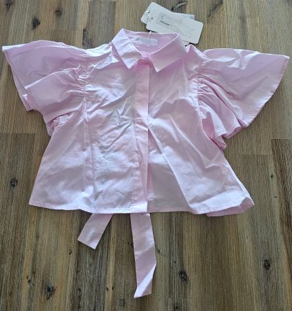 Neue rosa Designer Rüschen Bluse, Gr. 110