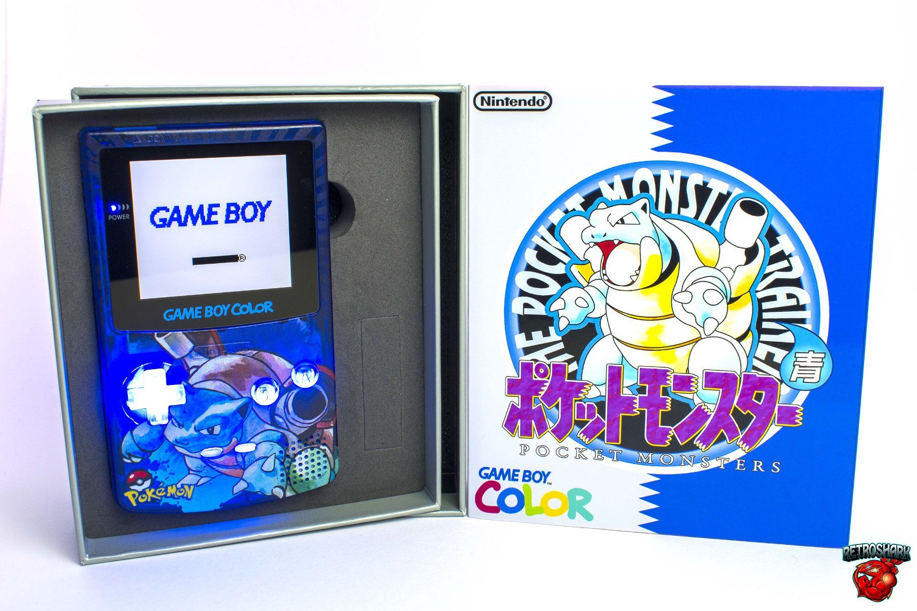 Nintendo Konsolen: GameBoy Color IPS Pokémon Blastoise Edition with LED Buttons – Gebraucht aus Savosa von  6