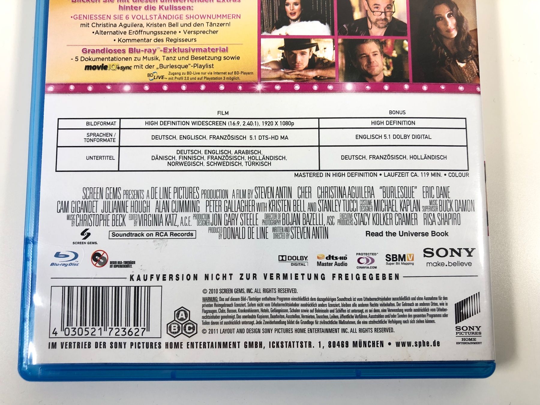 Alle DVDs: Burlesque (2010) - Bluray – Gebraucht aus Bern von McFlurry_08 2