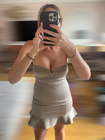 Robe bustier Paul & Joe élégante T. 40 beige clair