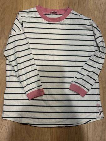 Langarmshirt, gestreift, Grösse S, grün/rose