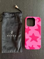 Burga iPhone 15 Pro Hülle, pink mit Sternen