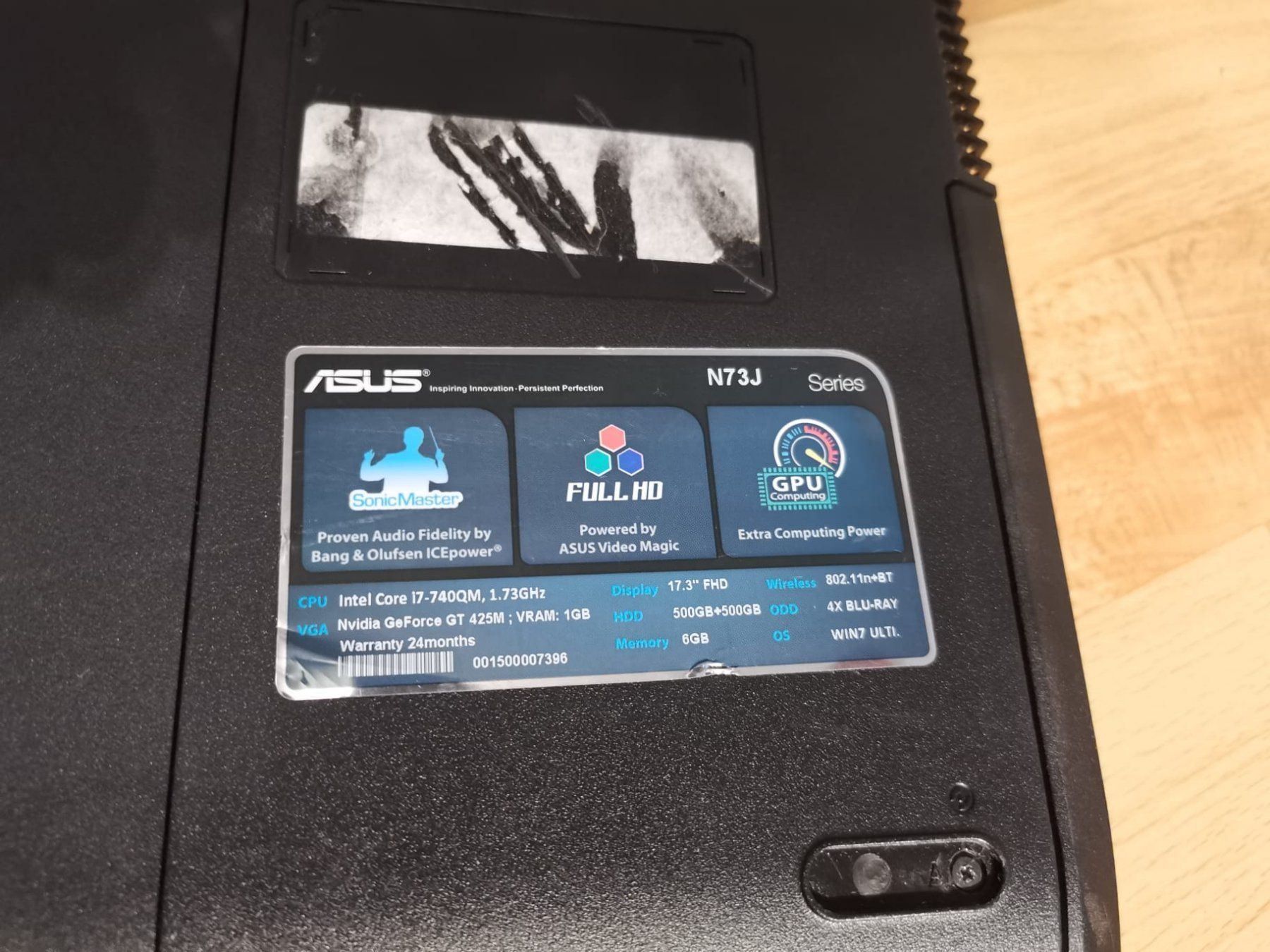 Asus Notebook: ASUS N73J i7 17.30" - Defekt! – Difettoso da St. Margarethen TG venduto da Mac-PC 1