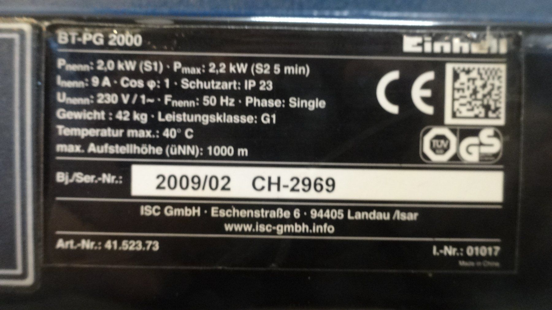 Einhell Stromgeneratoren: Stromgenerator BT-PG 2000 – Gebraucht aus Opfikon von  4