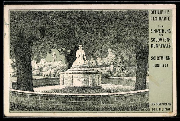 Cartes postales: Solothurn, Einweihung des Soldaten-Denkm – D'occasion à Berlin par bartko-reher