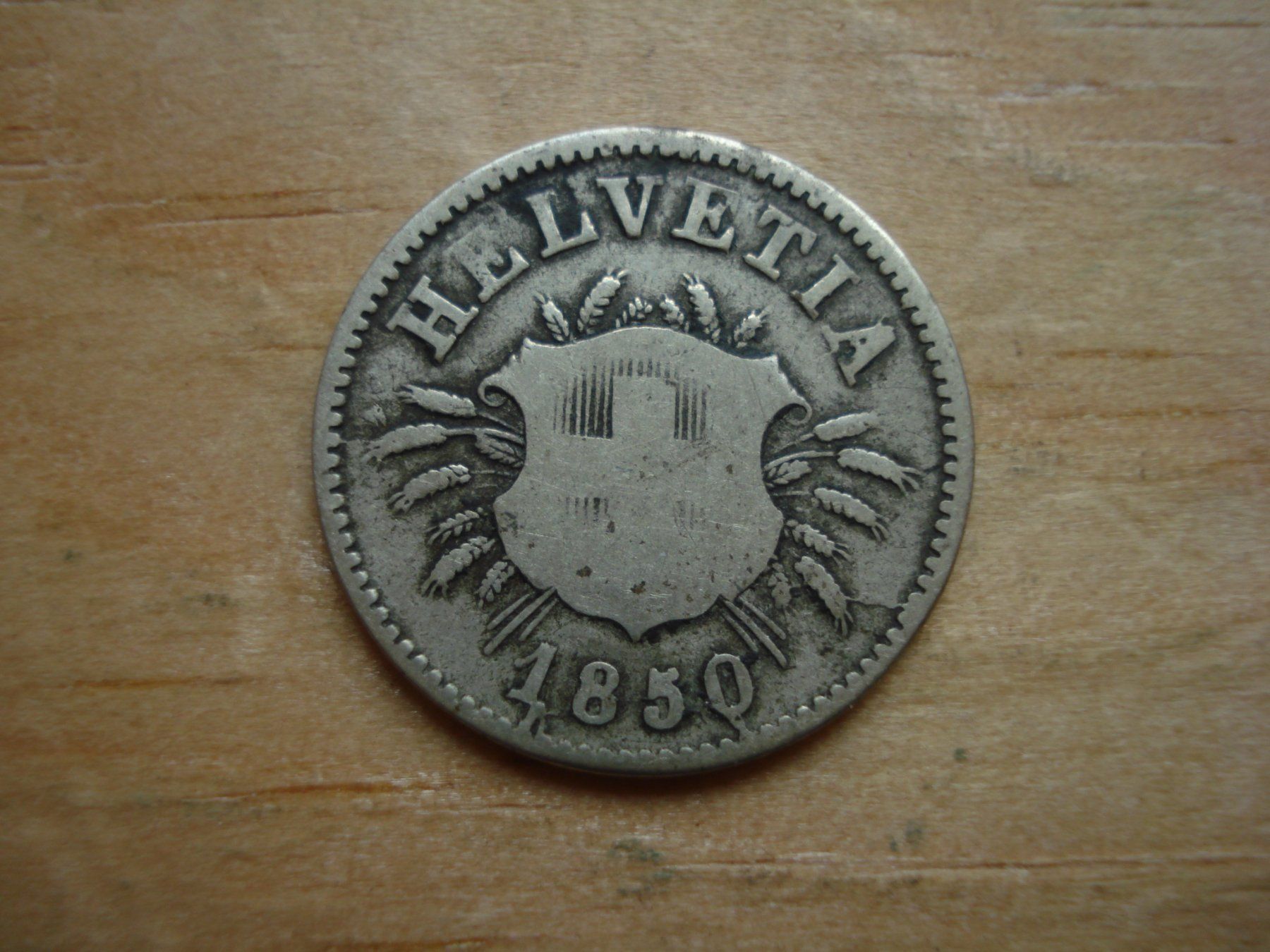 Tutti le monete: (B5) 5 rappen 1850  oMz – Usato da Erlach venduto da Net-Coins