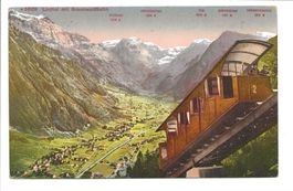 Linthal mit Braunwaldbahn (GL) Standseilbahn - Tödi - 1923
