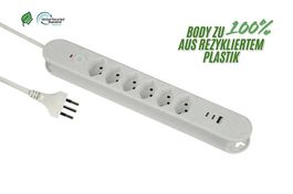 Steckdosenleiste USB 6x T13. 2x USB-C + 1x USB-A, 1.8m Kabel