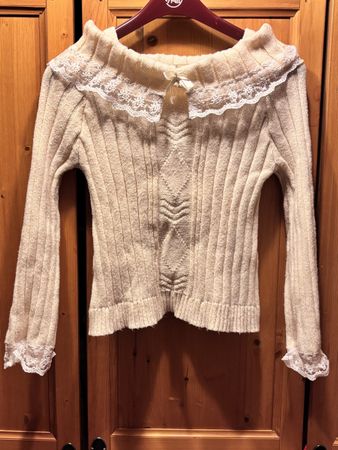 Pull coquette crème avec dentelle - Taille 34 / XS