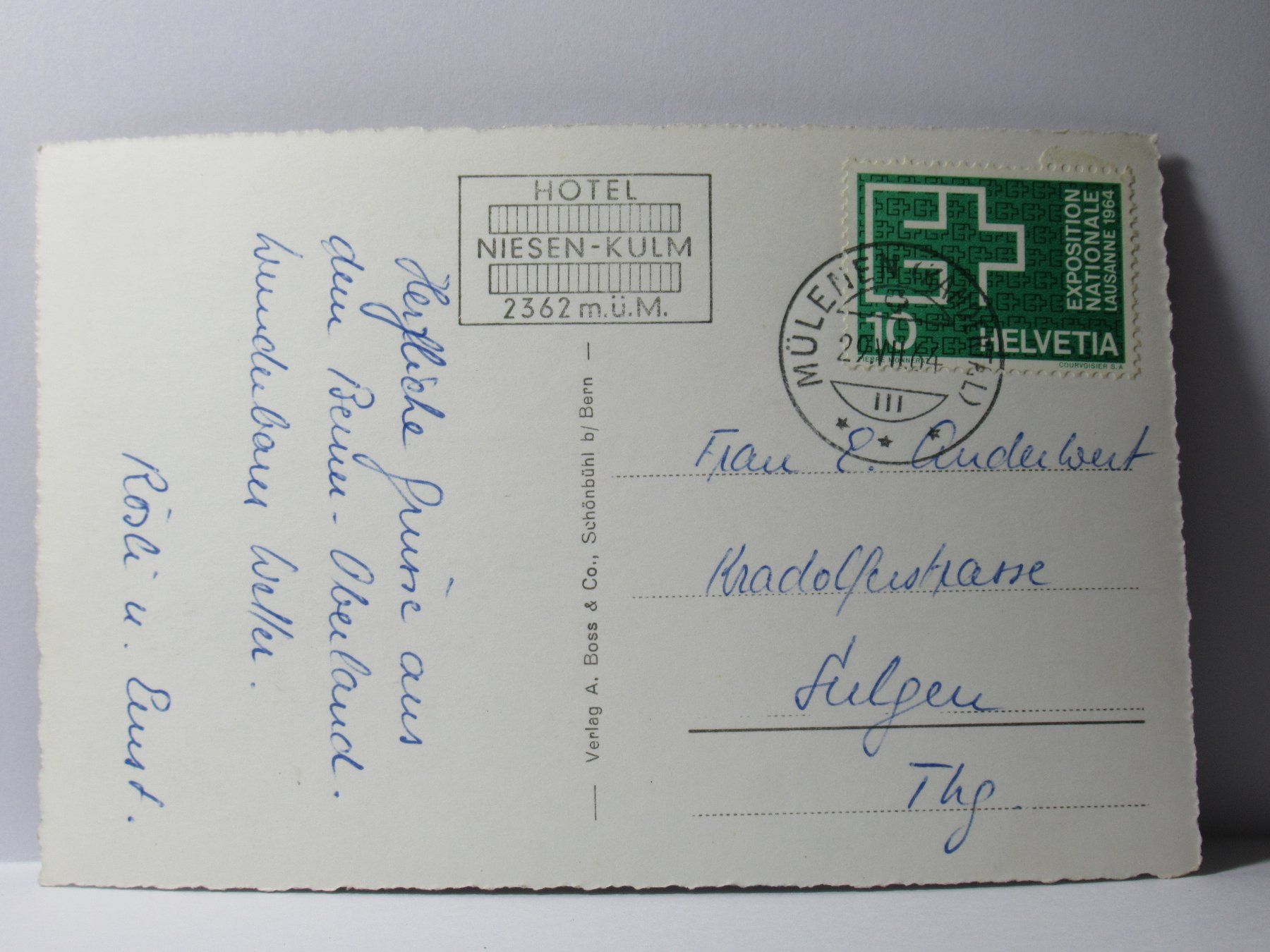 Cartoline postali: Hotel  Niesen , Kulm 1964 – Usato da Grenchen venduto da Bluemchen1900 2