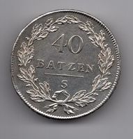 (1207) Helvetische Republik, 40 Batzen, 1798 S, top stgl