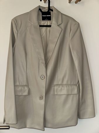 Blazer beige in Lederoptik