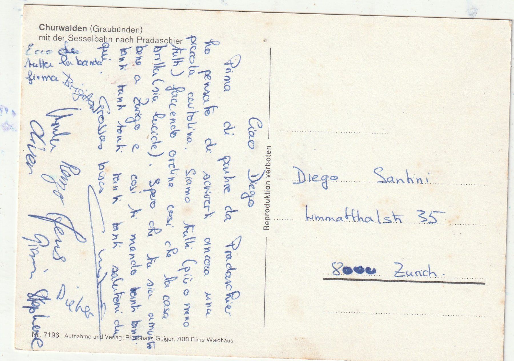 Cartes postales: Churwalden mit Sesselbahn – D'occasion à Lumbrein par made02 1