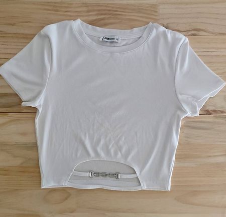 T-shirt blanc côtelée - envoi gratuit 