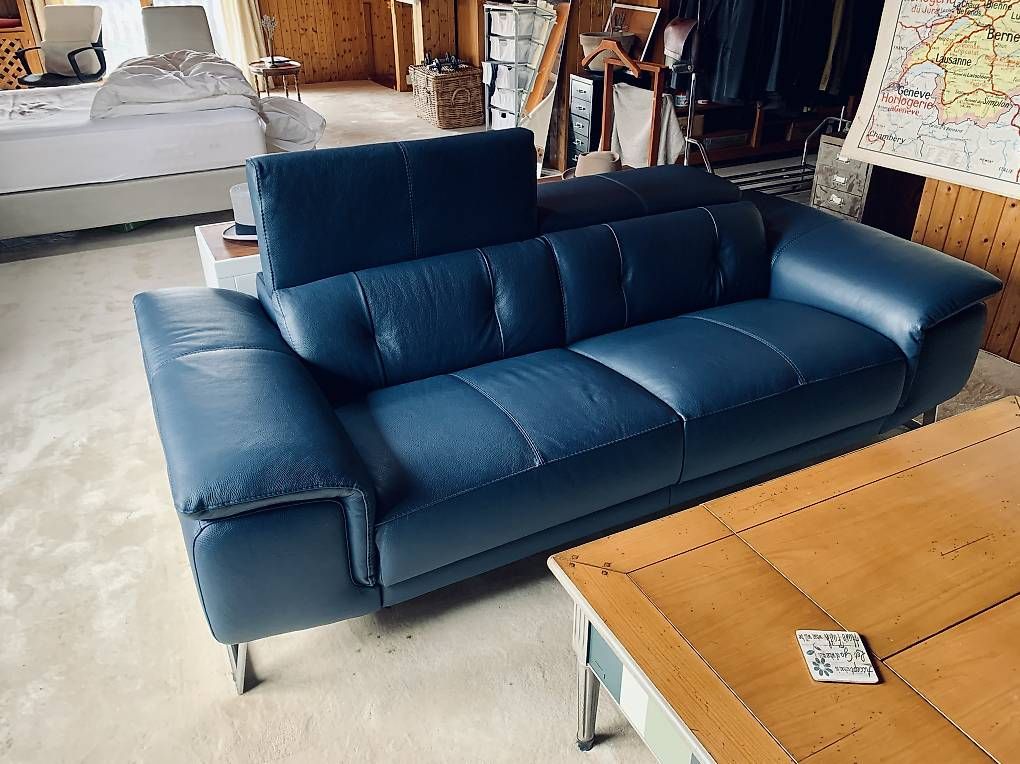 Divani: Canapé Cuir Bleu Royal  Poltronesofa – Usato da Céligny venduto da SyLteplait 2