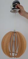Decken-Hängeleuchte Holz/Metall, Ø 30 cm, Hängung 80 cm