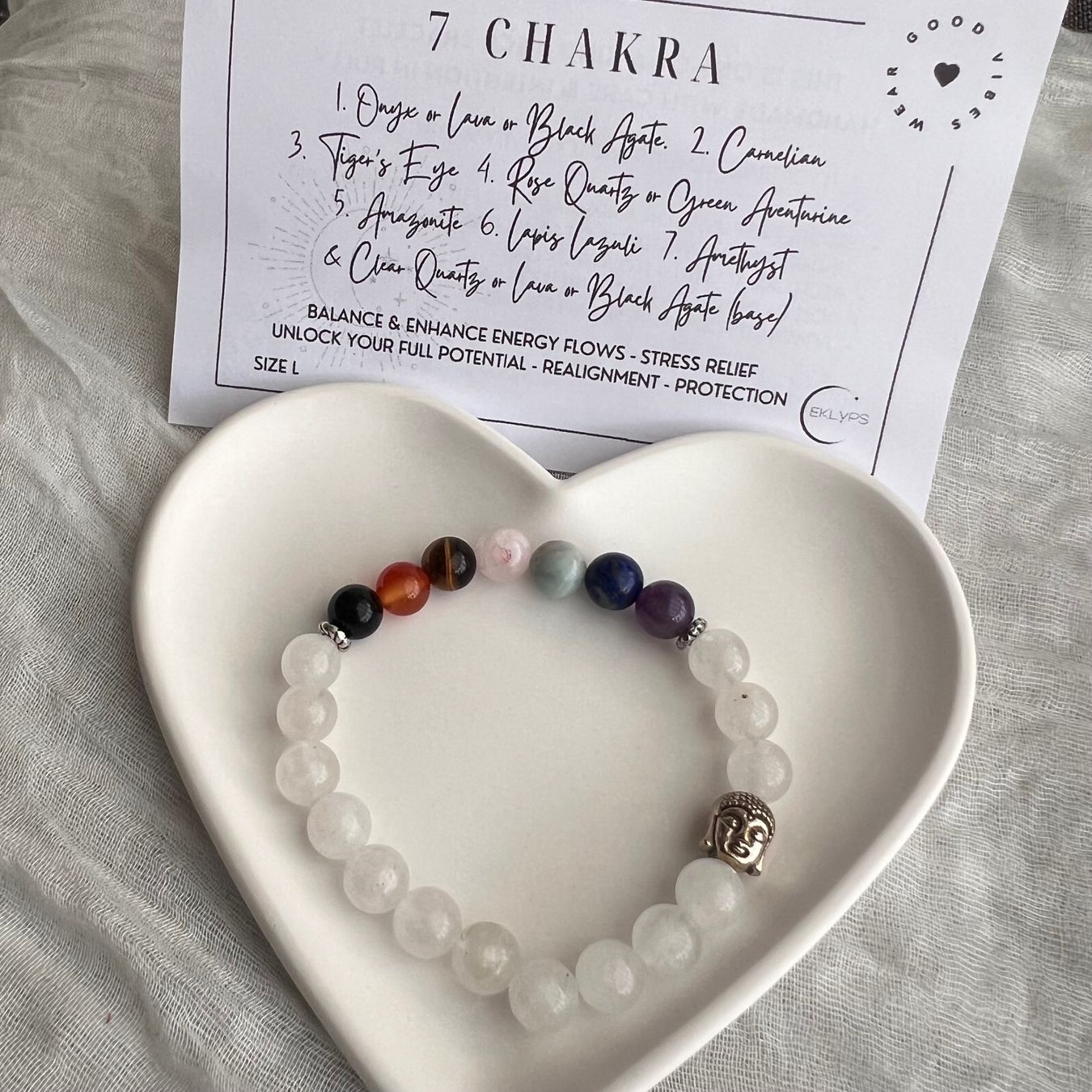 Bracciali & Braccialetti: Bracelet 7 chakras - base cristal de roche – Nuovo e nell'imballaggio originale da Pully venduto da sunaddict 4