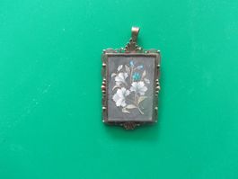 Florentinische Pietra Dura Anhänger 19 Jhdt.-Silber