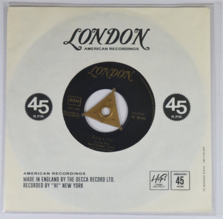 Schallplatten: Single: THE CHAMPS - Tequila + COVER Too Much Tequila – Gebraucht aus Frenkendorf von Yard-Sale-2000
