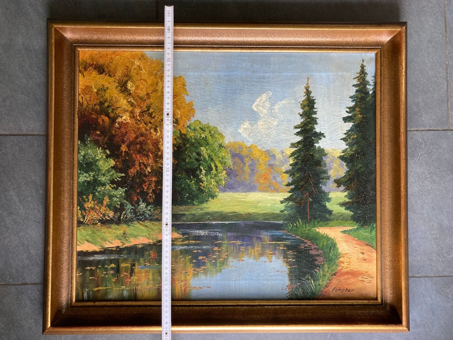 Dipinti: GEMÄLDE LANDSCHAFT  SIGNIERT  Forster   LANDSCHAFTSGEMÄLDE – Usato da Subingen venduto da ArtBead 5