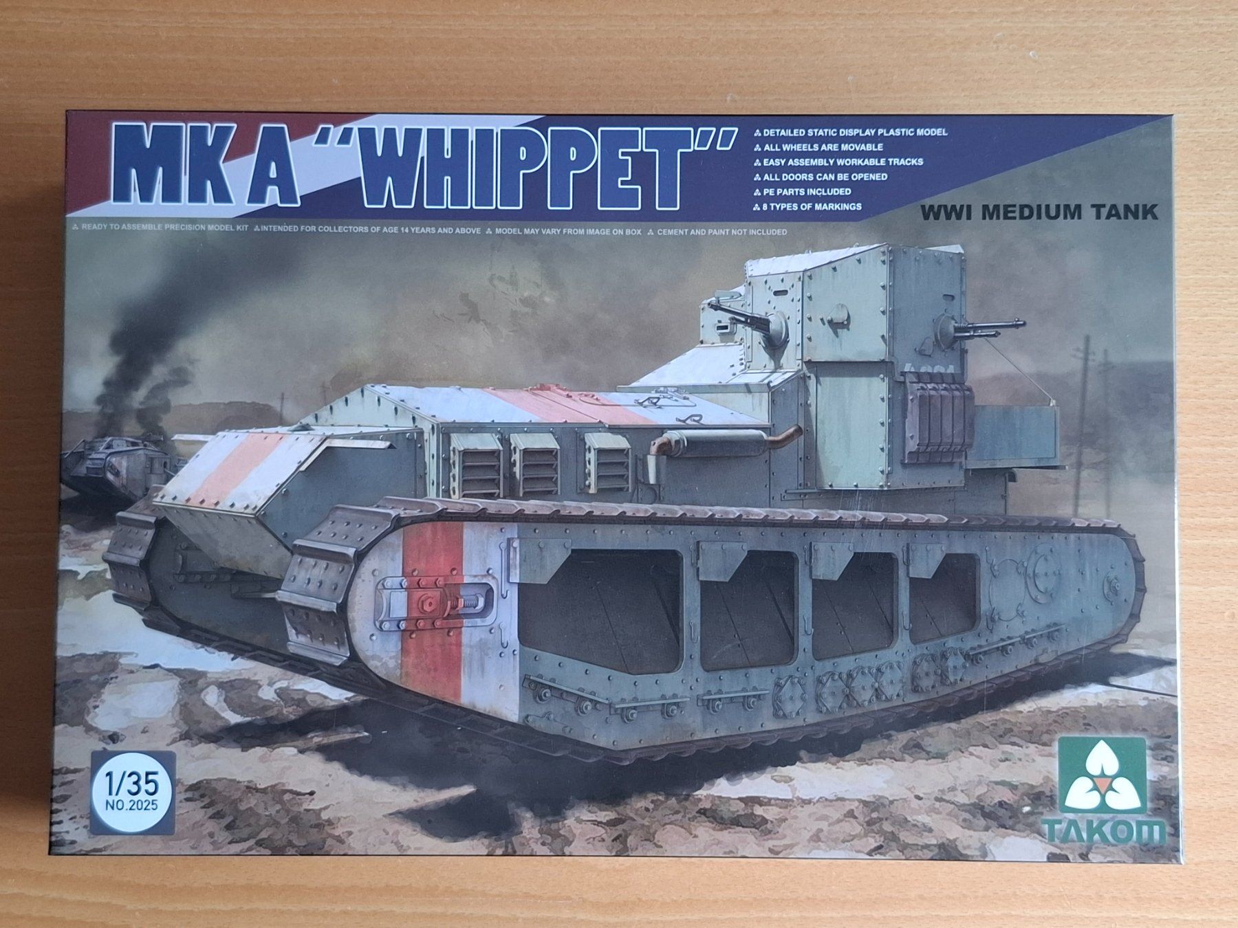 Kit di modellismo & Modellini statici: Bausatz Takom Mk A "Whippet" 1/35 – Nuovo e nell'imballaggio originale da Diepoldsau venduto da beeteutel