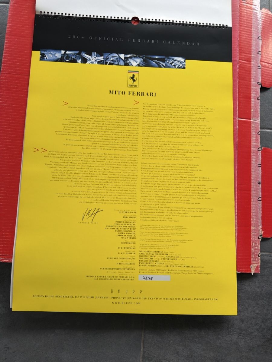 Ferrari Calendari: Original Ferrari Kalender aus 2004 – Usato da Wolfwil venduto da Rolex1 1