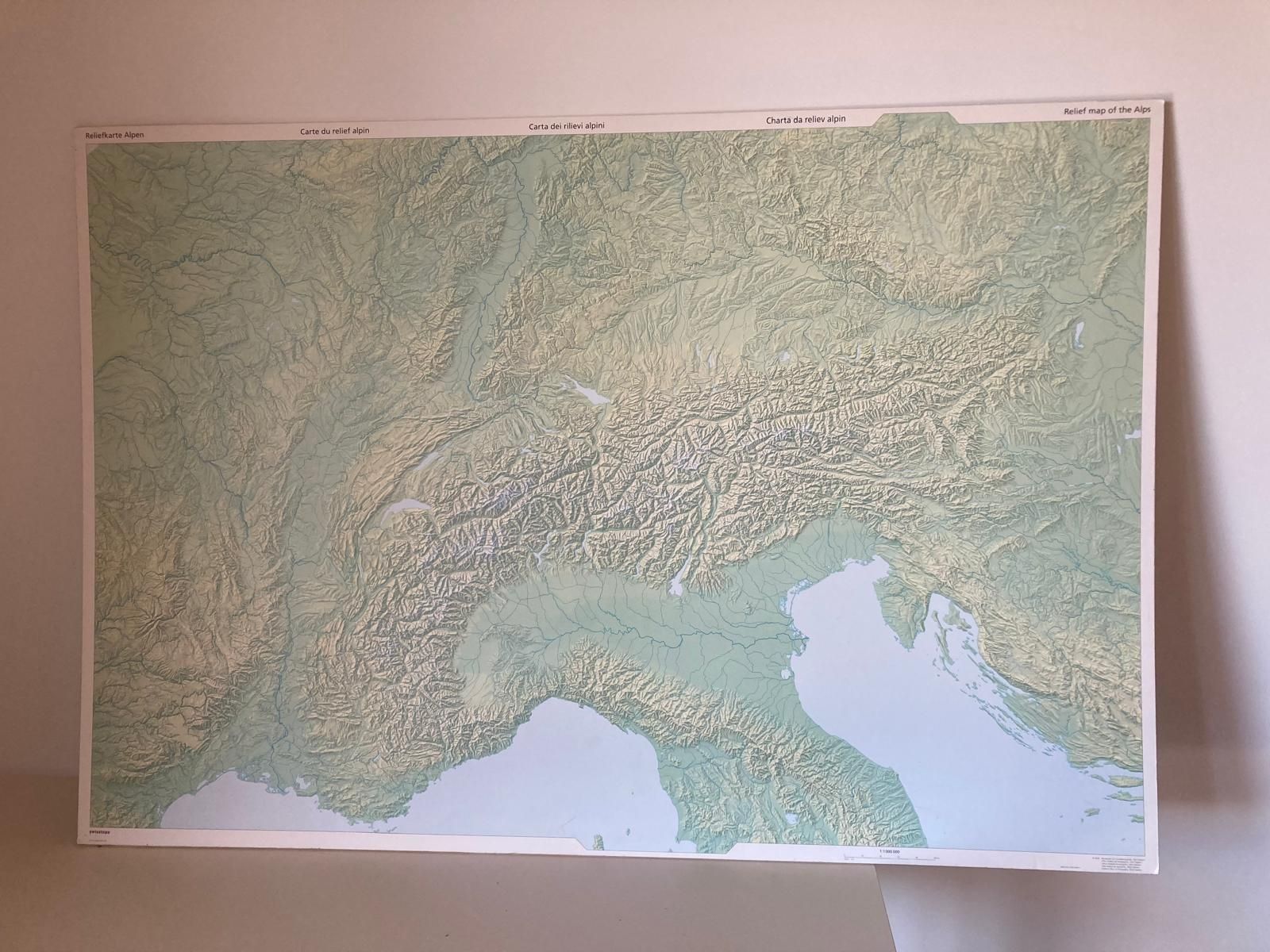 Cartine & Atlanti: Carta dei rilievi alpini, 1:1.000.000 – Usato da Bioggio venduto da mat_c2r7