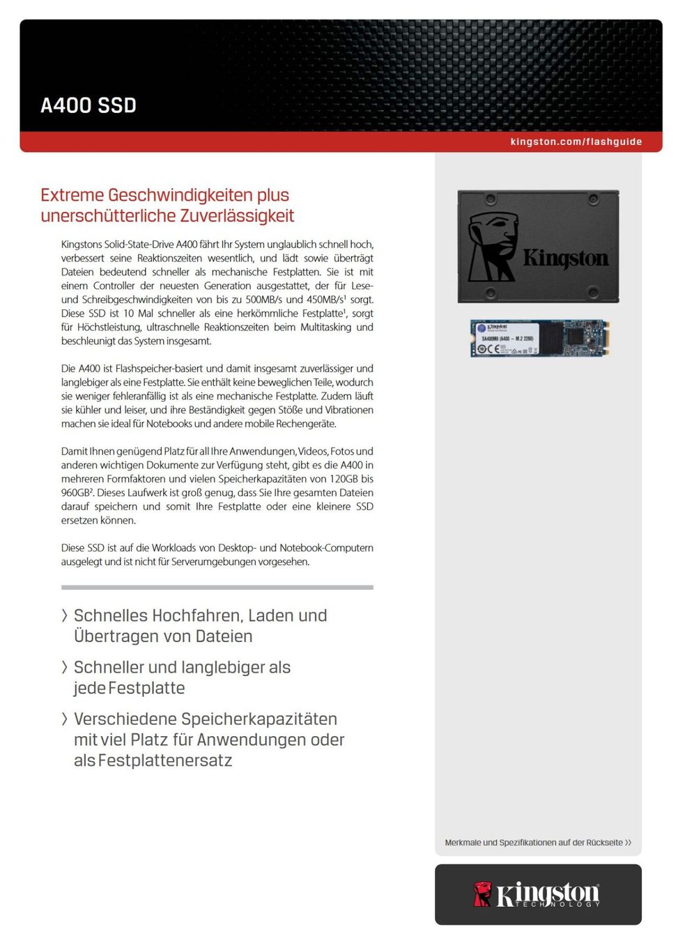 Kingston Dischi rigidi: 120 GB SSD Kingston A400 – Usato da Wettingen venduto da Schabernack_sam 3