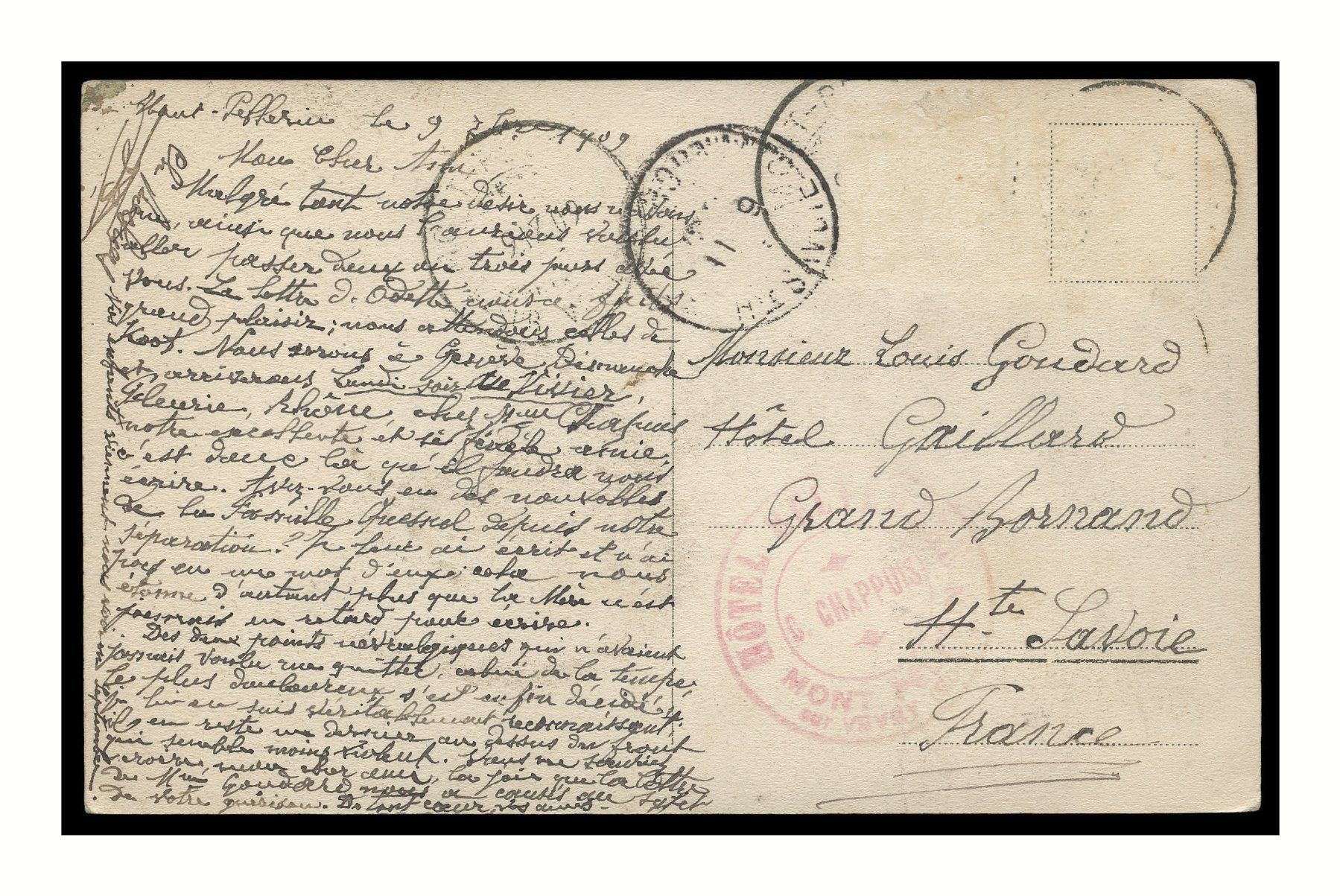 Ansichtskarten: CHÂTEAU DE CHILLION - 1909 "Au Crépuscule" Cachet – Gebraucht aus Onex von gonsla01 1
