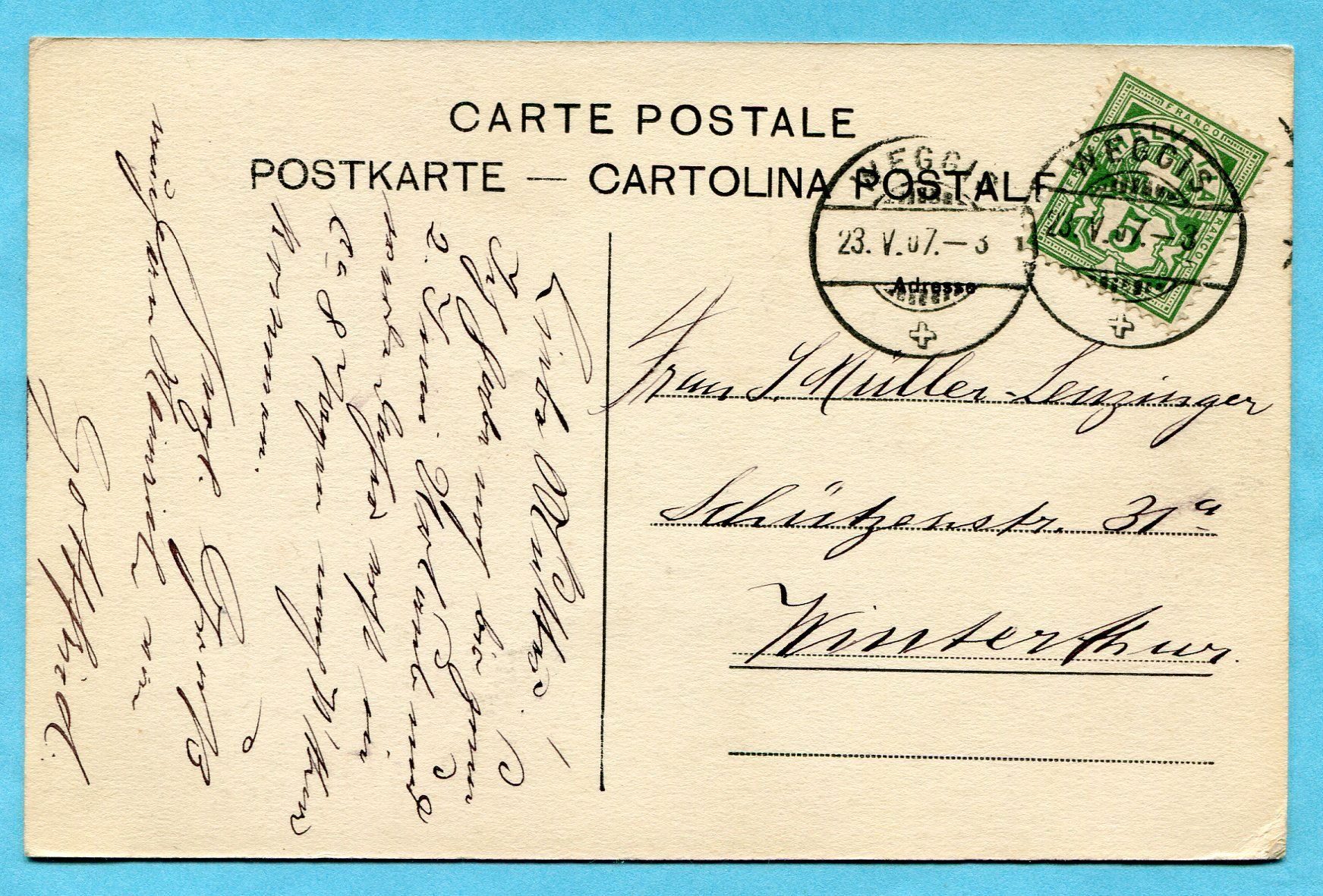 Cartoline postali: Weggis - Hotel Alpenblick mit Rigi 1907 – Usato da Opfikon venduto da Prophila 1