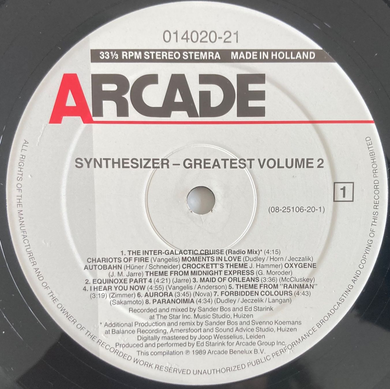 Dischi in vinile: ED STARINK - SYNTHESIZER GREATEST VOLUME 2 – Usato da Poliez-Pittet venduto da Newtown-Records 2