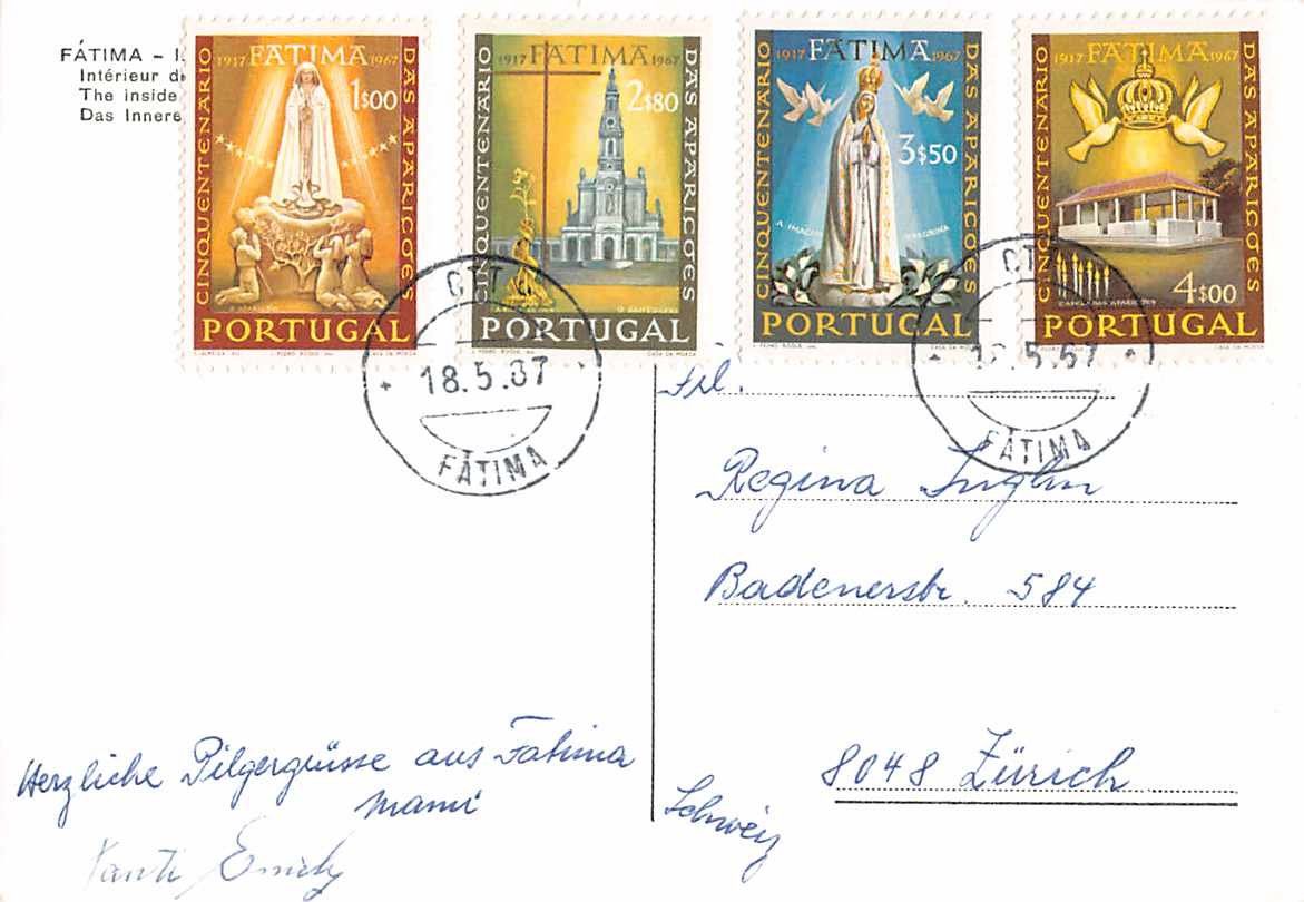 Cartes postales: alte ANSICHTSKARTE aus FATIMA mit schönen BRIEFMARKEN – D'occasion à Lufingen par philatelieshop 1