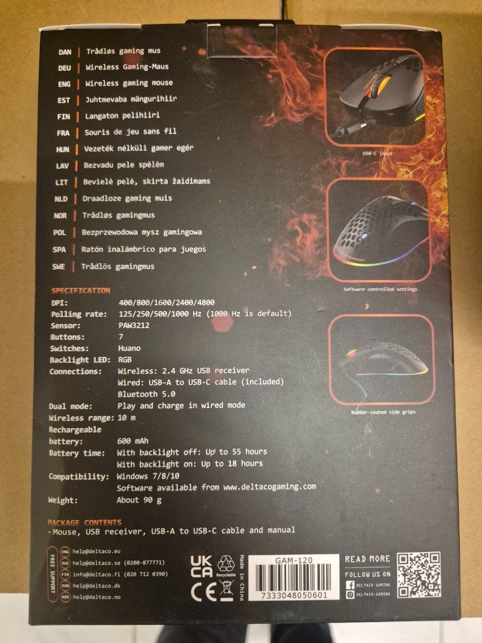 Mouse: Neue Deltaco DM220 Gamer Maus Wireless Bluetooth PC Notebook – Nuovo e nell'imballaggio originale da Volketswil venduto da CinziaVolki 2