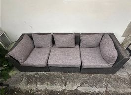 5-teilige Gartenlounge Lounge grau