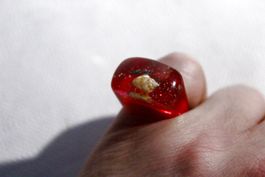 Vintage Space-Age - Ring mit Muschel, Seestern, Seeigel, usw