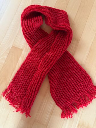 Roter weicher Schal, Handmade, ca. 23x140cm