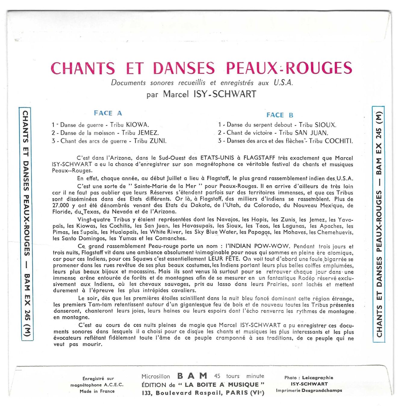 Dischi in vinile: CHANTS ET DANSES PEAUX - ROUGE – Usato da Bex venduto da Giorgiob 1